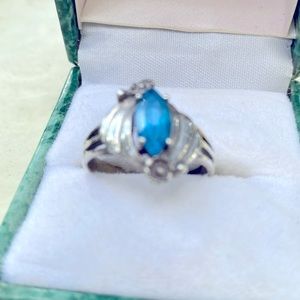 Blue Topaz Sterling silver stamped 925